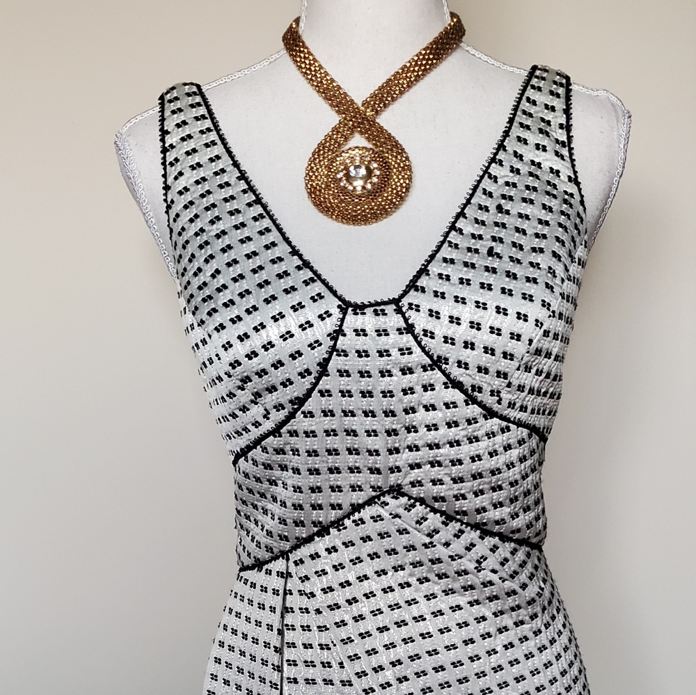 AYSHA  Black-and-white dress with specks of silver - Picture 4 of 4